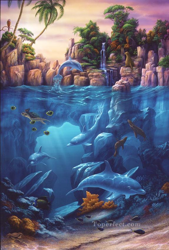 Lagoon under sea Oil Paintings